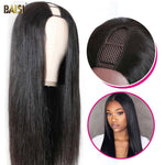 BAISI U Part Wig Straight 100% Human Hair Wigs - BAISI HAIR
