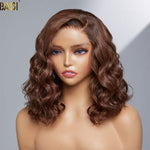 hairbs $100 wig BAISI Chocolate Light Brown Wavy Closure Wig