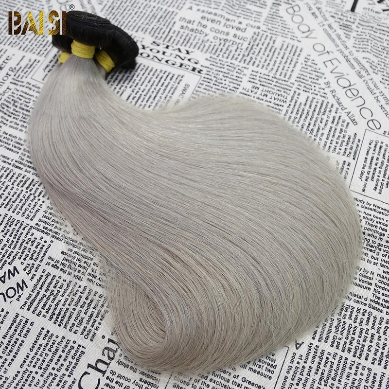 BAISI 10A 1B/GREY Straight Color Hair - BAISI HAIR