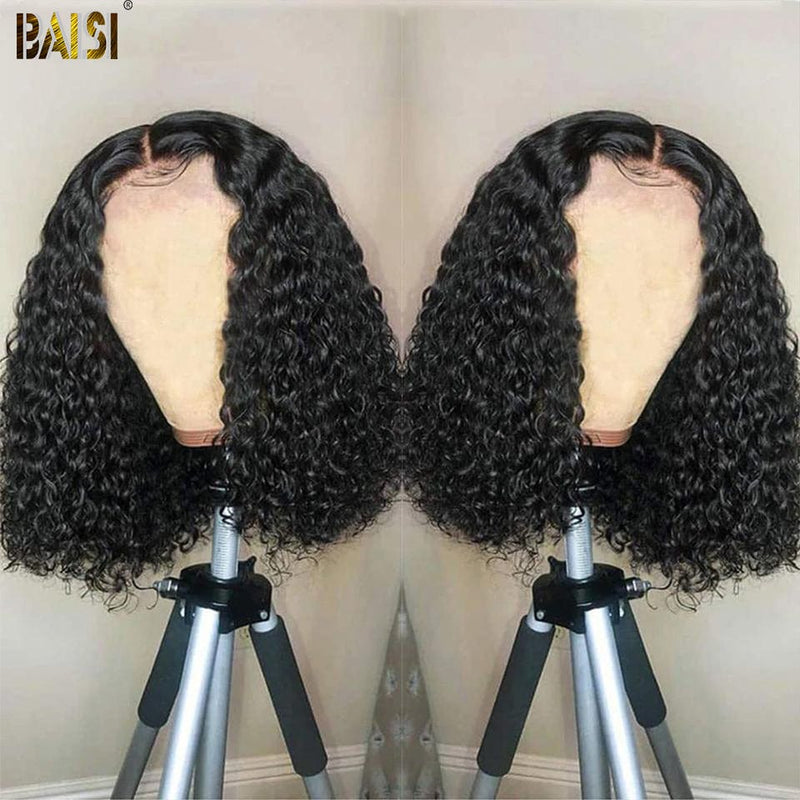 hairbs bob wig BAISI 10A Curly Bob Wig 100% Human Hair