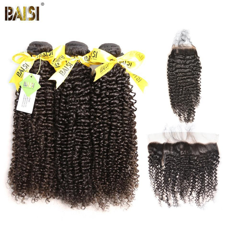 BAISI 10A Brazilian Curly bundles with Closure/Frontal Deal - BAISI HAIR