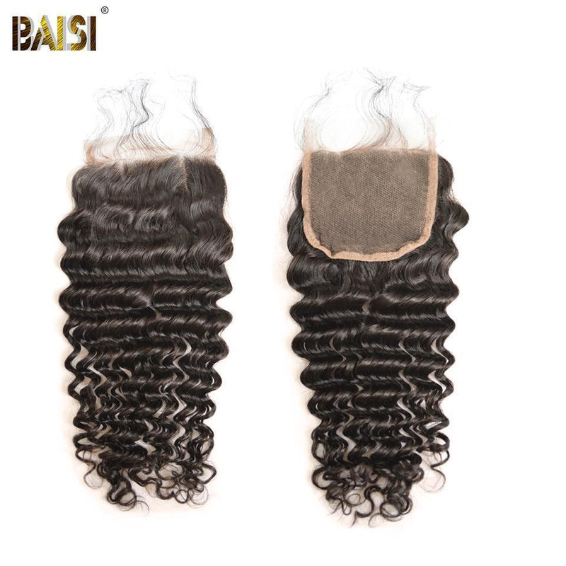 BAISI 10A Brazilian Deep Wave bundles with Closure/Frontal Deal - BAISI HAIR