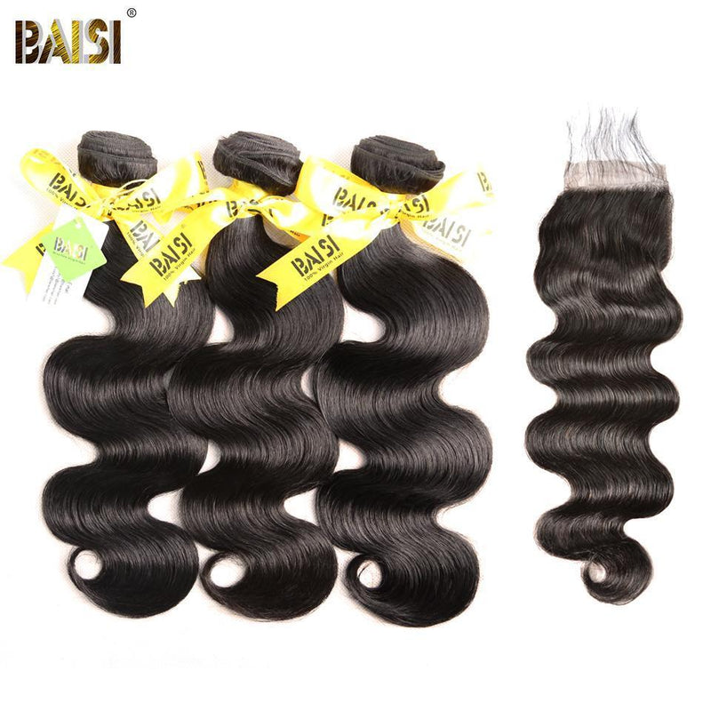 BAISI 10A Brazilian Body Wave bundles with Closure/Frontal Deal - BAISI HAIR