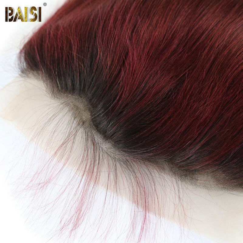 BAISI 1B/99J# Burgundy Color Lace Wig Loose Wave - BAISI HAIR