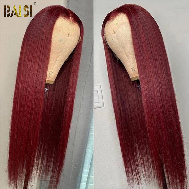 hairbs Customized Wig BAISI 99J# Burgundy Color Lace Wig