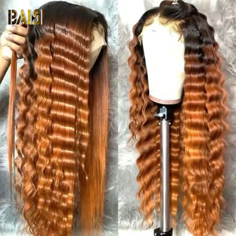 BAISI Color 1B/Ginger Orange Top Quality Customized Wig Natural Wave - BAISI HAIR