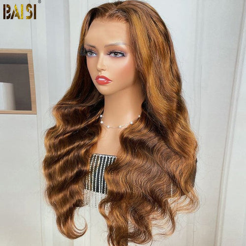 hairbs Customized Wig BAISI Color Highlight Wig Front Lace Body Wave Wig