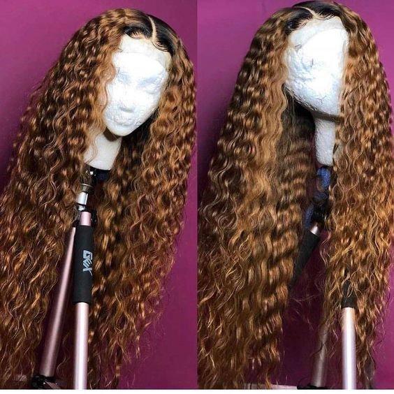 BAISI Deep Wave Wig Color 30# With Dark Roots Pre Plucked - BAISI HAIR