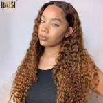 hairbs Customized Wig BAISI Deep Wave Wig Color 30# With Dark Roots Pre Plucked