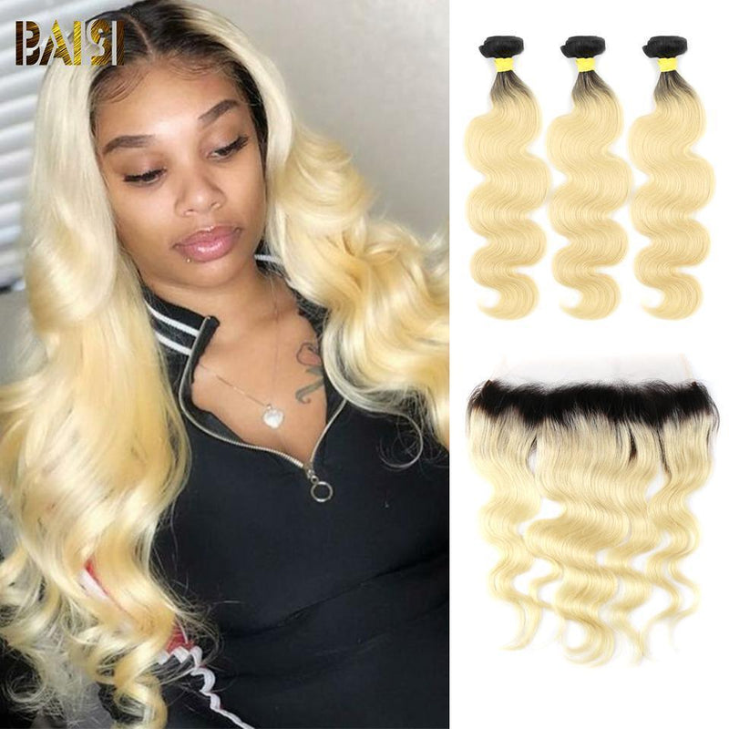 BAISI 1B/613# Eurasian Body Wave Blonde Bundles with Frontal - BAISI HAIR