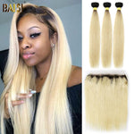 BAISI 1B/613# Eurasian Straight Blonde Bundles with Frontal - BAISI HAIR
