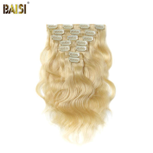 BAISI Body Wave Clip Ins Hair Extensions Blonde - BAISI HAIR