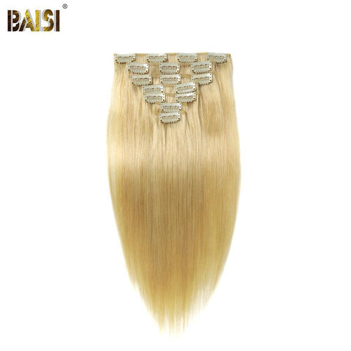 BAISI Straight Clip Ins Hair Extensions Blonde Color - BAISI HAIR