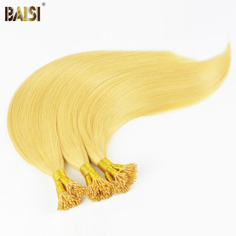 BAISI Straight I-Tip Hair, 1B/2#/4#/99J#/613#/27#/Grey# - BAISI HAIR