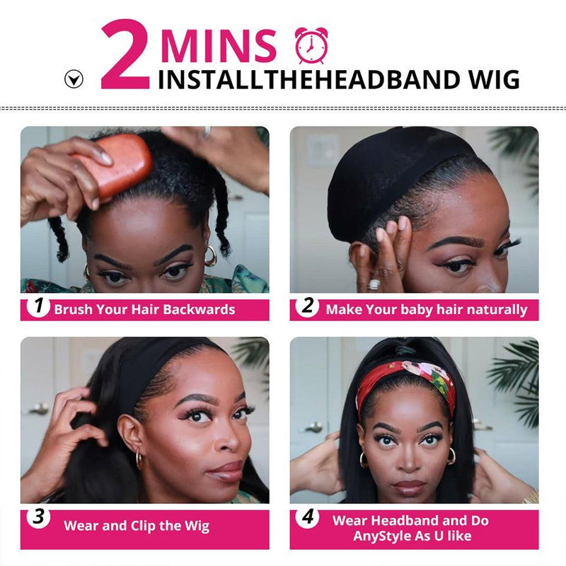 Baisi Headband Wigs 100% Human Hair Glueless Wigs - BAISI HAIR