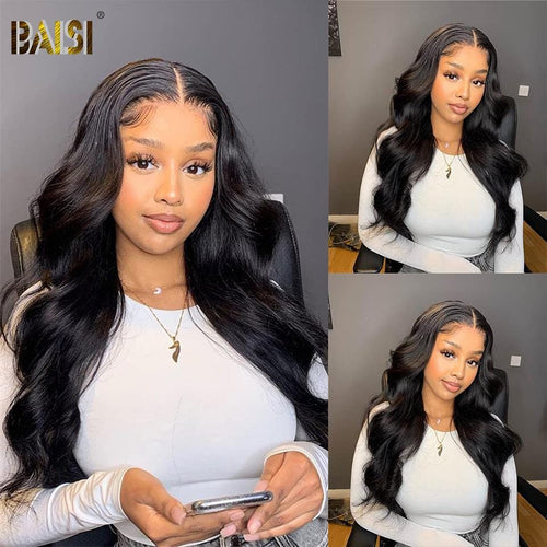hairbs lace wig BAISI Bleached Knots Body Wave Wig Preplucked