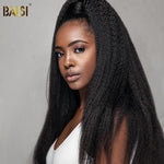 hairbs Lace Wig BAISI Bleached Knots Kinky Straight Wig Preplucked