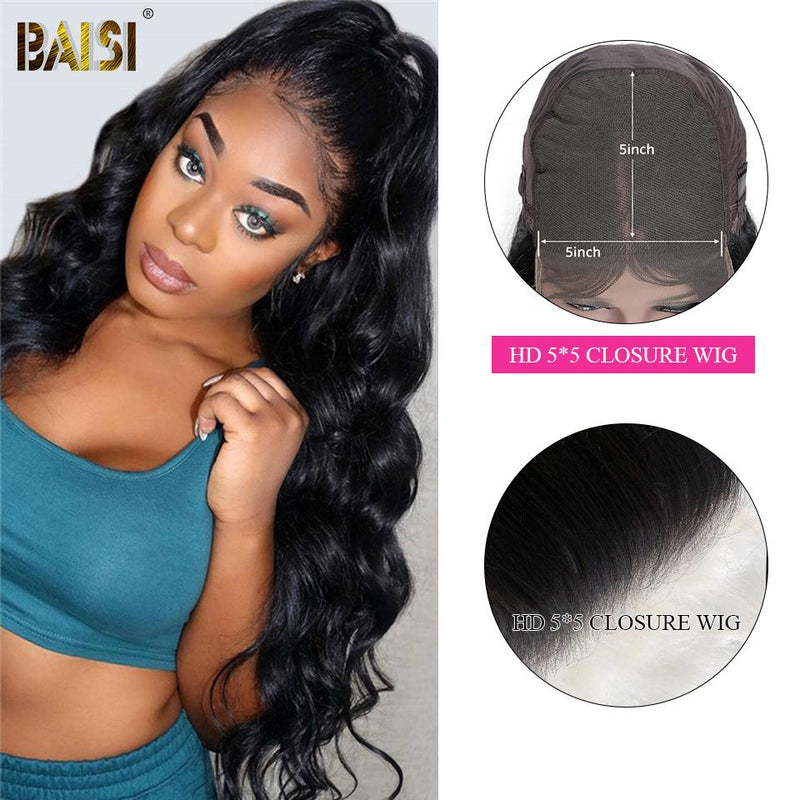 BAISI 5*5 HD Closure Wig Human Hair Wig - BAISI HAIR