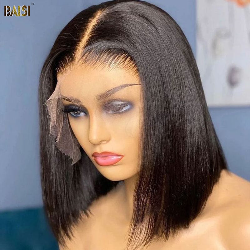 hd Lace Wig hd Wig BAISI HD Straight Bob Wig 100% Human Hair